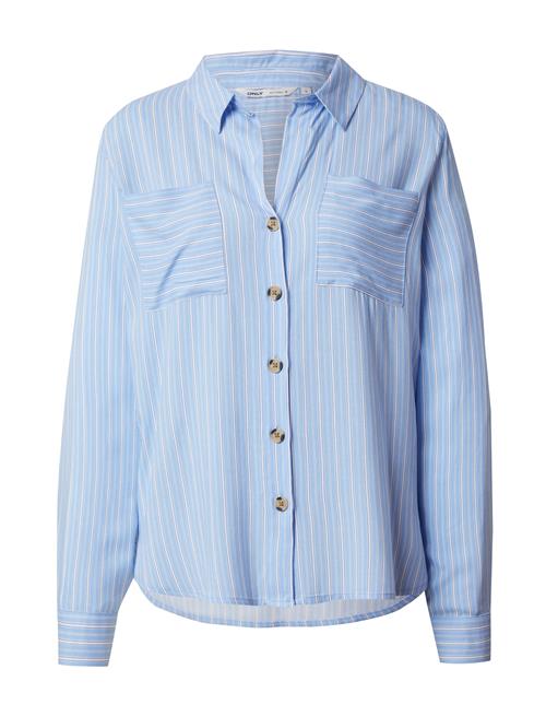 ONLY Bluse 'ONLYasmin'  lyseblå / hvid