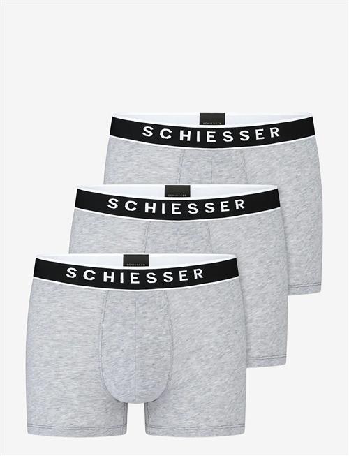 Schiesser | 3-Pack Of Shorts With Woven Elastic Waistband, Mottled Grey - 95/5 | XL