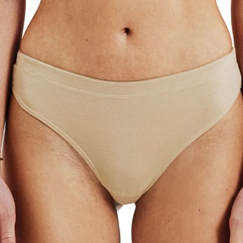 Bread & Boxers Bread and Boxers Cotton Thong Trusser 2P Beige økologisk bomuld Large Dame