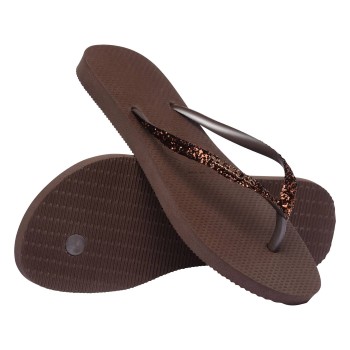 Havaianas Slim Glitter II Mørkbrun  Str 37/38 Dame