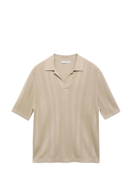 Mango | Ribbed Knit Polo Shirt | M