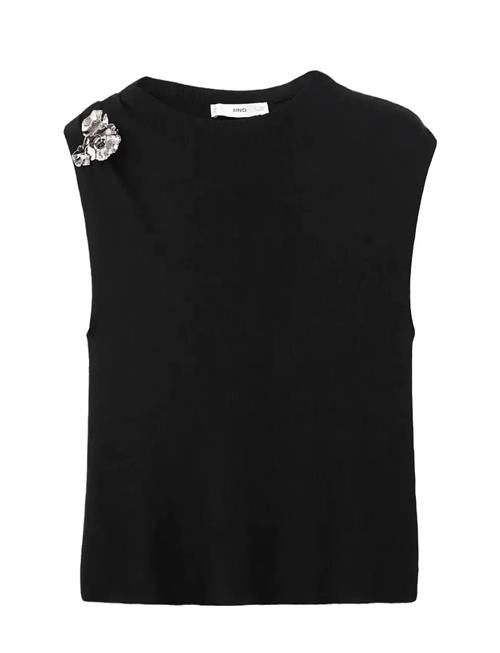 Mango | Knitted Top With Metallic Flower | M