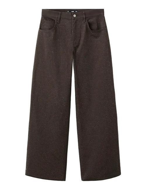 Mango | Wide Leg Jeans With Rhinestones | 36