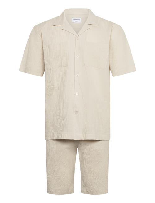 Lindbergh | Seersucker Shirt S/S+Shorts | L