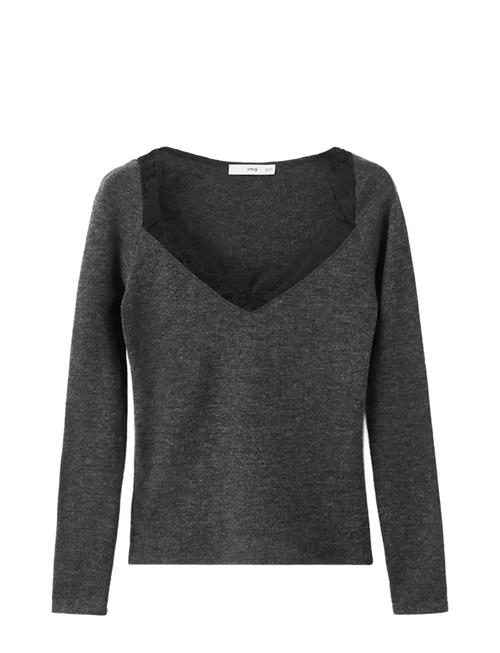Mango | Lace-Trimmed Scoop-Neck Top | M