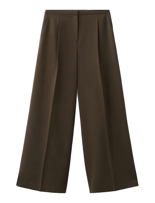 Mango | Wide Leg Mid-Rise Pleated Trousers | 36