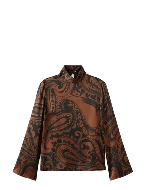 Mango | Paisley-Print Satin Blouse | M