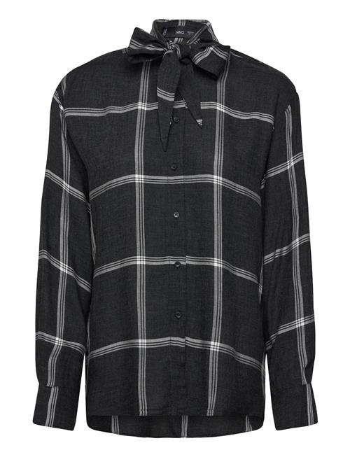 Mango | Blouse With Check Pattern And Foulard Collar | L