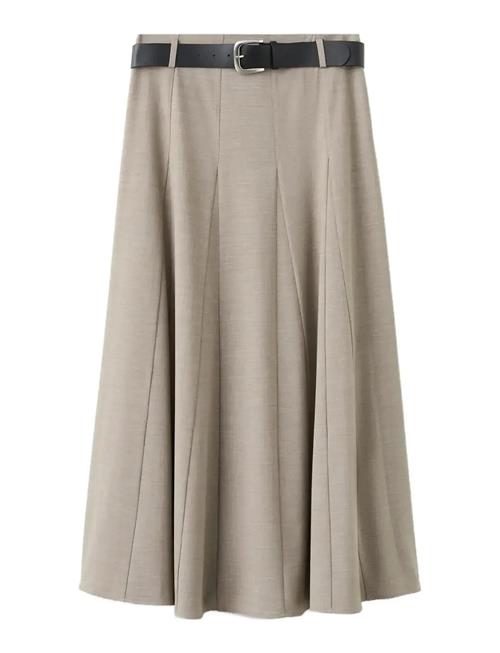 Mango | A-Line Skirt With Godets And Belt | 38