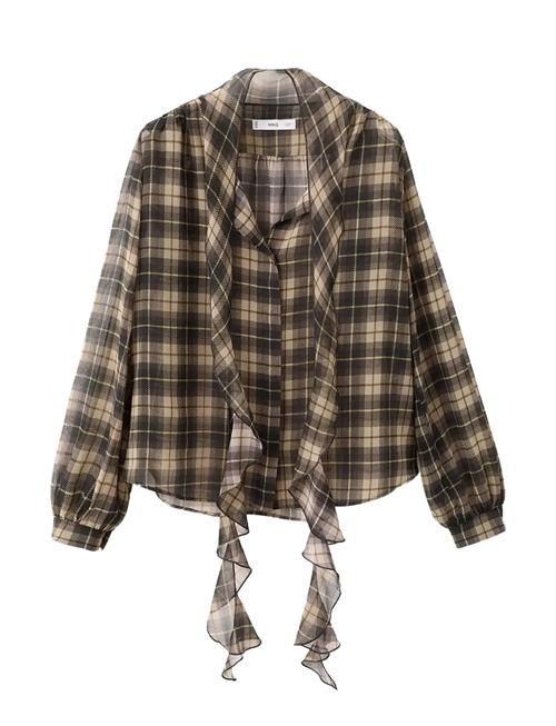 Mango | Blouse With Check Pattern And Foulard Collar | L