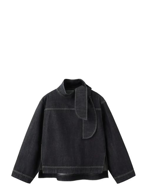 Mango | Denim Blouse With Knot Neck | L