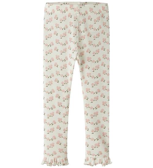 Lil Atelier Leggings - Rib - NmfGago - Coconut Milk/Hydrangea