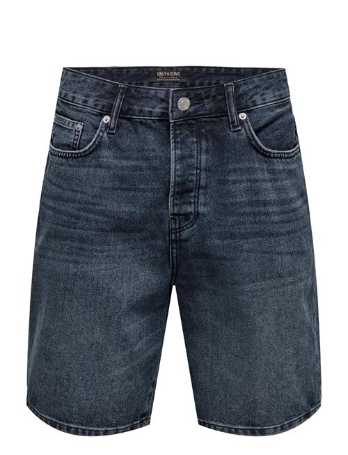 ONLY & SONS | Onsedge Blue Black 6607 Tai Dnm Shorts | XL