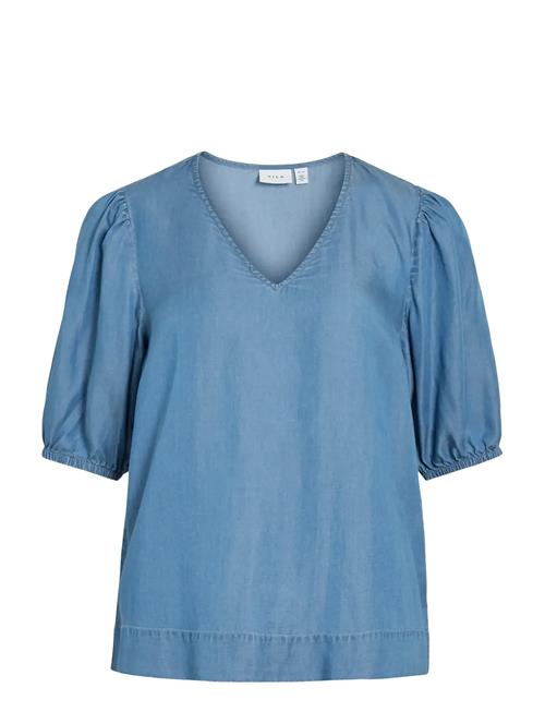 Vila | Vitea V-Neck 2/4 Denim Top | 38