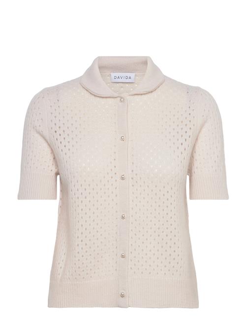 Davida Cashmere | Mesh Knitted Short Sleeve Cardigan | L