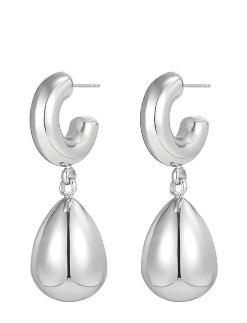Bud to rose | Chunky Hoop Drop Earring Silver | ONE SIZE