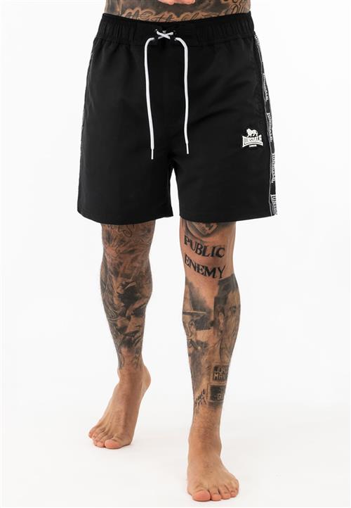 LONSDALE Badeshorts 'Kirbuster'  sort / hvid