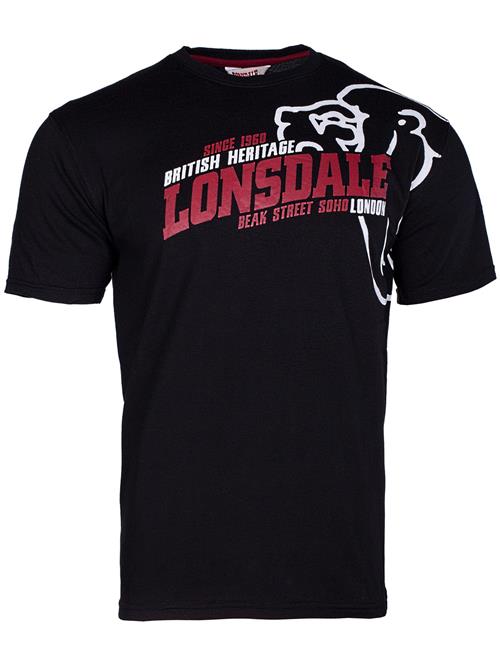 LONSDALE Bluser & t-shirts 'Walkley'  kirsebærsrød / sort / hvid