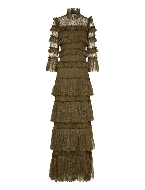 Malina | Carmine Long Sleeve Lace Maxi Dress | L