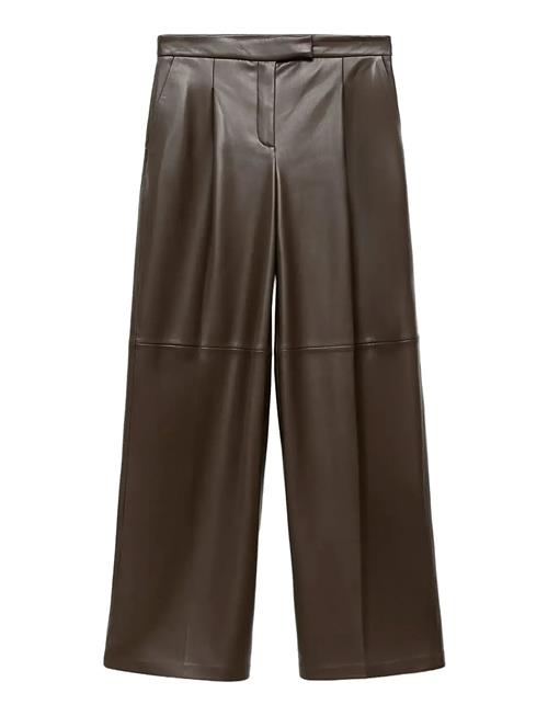 Mango | Wide Leg Faux-Leather Trousers | 34