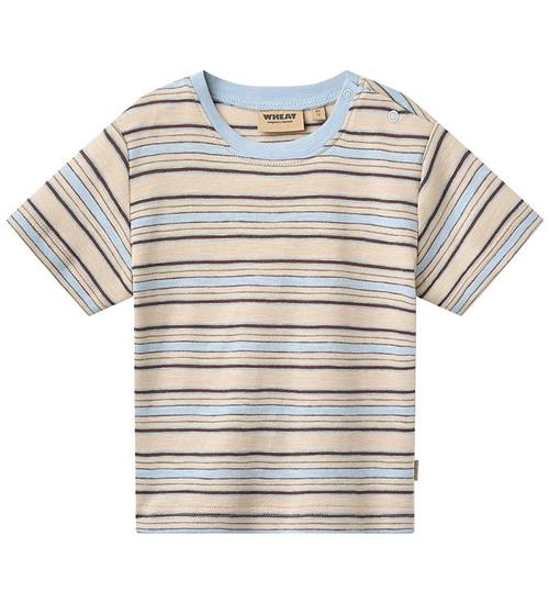 Wheat T-shirt - Fabian - Multi Blue Stripe