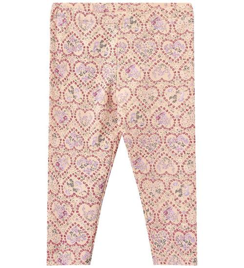 Wheat Leggings - Jules - Magenta Heart Flowers