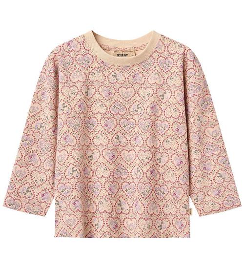 Wheat T-shirt - Dixie - Magenta Heart Flowers