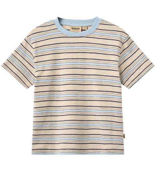 Wheat T-shirt - Fabian - Multi Blue Stripe