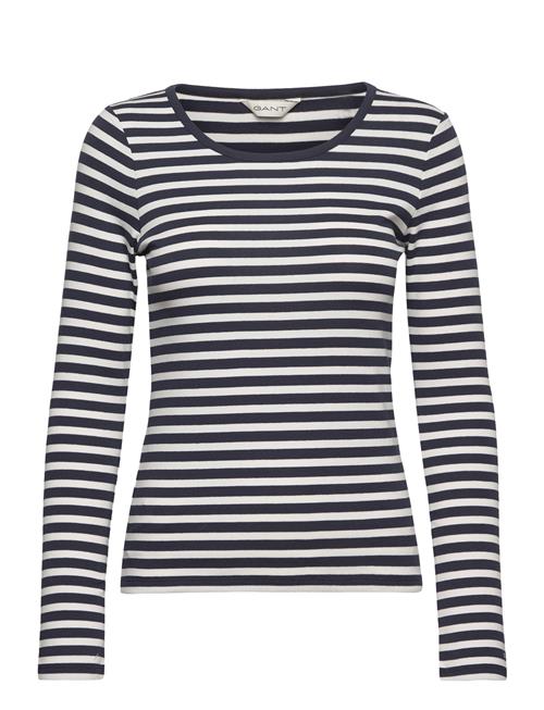 GANT | Slim Striped Ribbed Ls T-Shirt | L