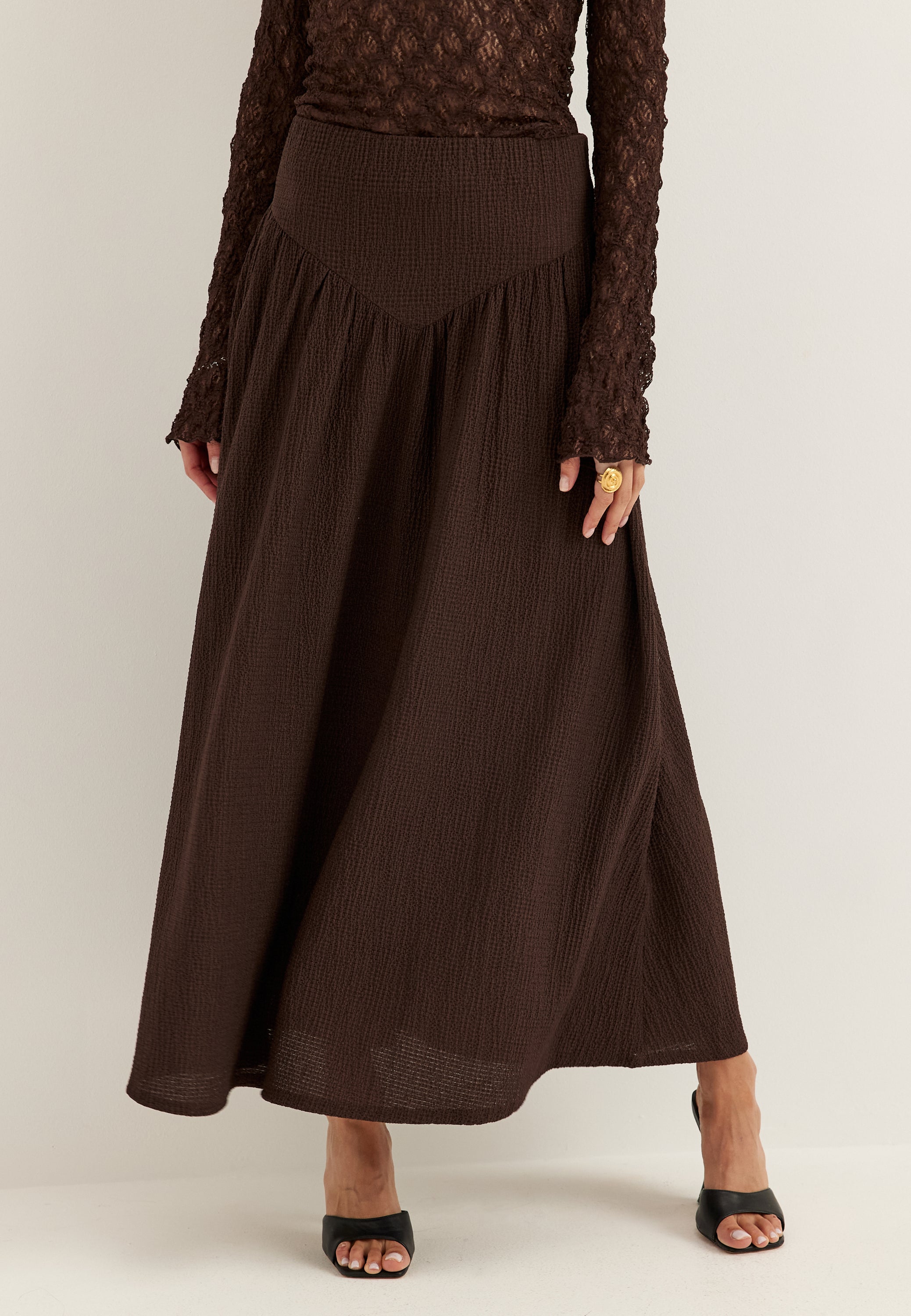 BUBBLEROOM Soft Structure Maxi Skirt