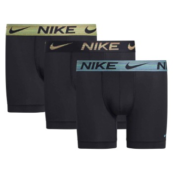 Nike 6P Everyday Essentials Micro Boxer Brief Sort/Gul polyester Small Herre