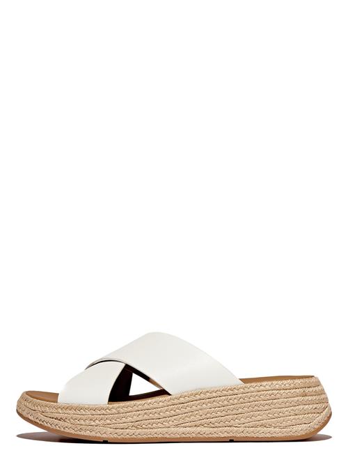 FitFlop | F-Mode Espadrille Leather Flatform Cross Slides | 40