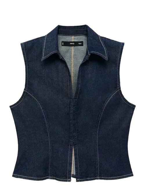 Mango | Denim Top With Contrast Stitching | L