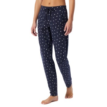 Schiesser Women Mix and Relax Cotton Pants Hvid/Marine bomuld 48 Dame