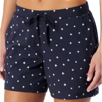 Schiesser Women Mix and Relax Cotton Shorts Hvid/Marine bomuld 42 Dame