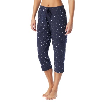 Schiesser Women Mix and Relax Pants Hvid/Marine bomuld 36 Dame