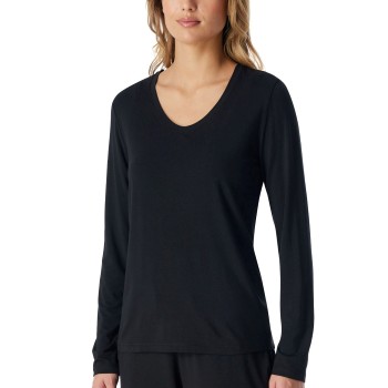 Schiesser Women Mix and Relax V-neck Long Sleeve Sort modal 34 Dame