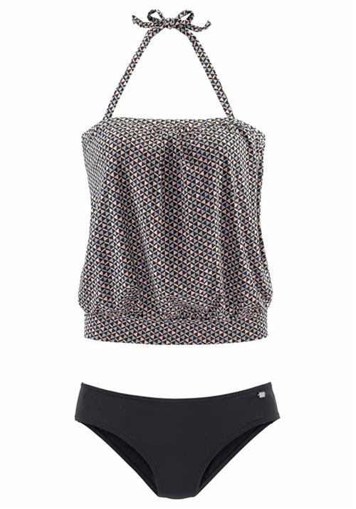 JETTE Tankini  navy / opal / lyserød / sort