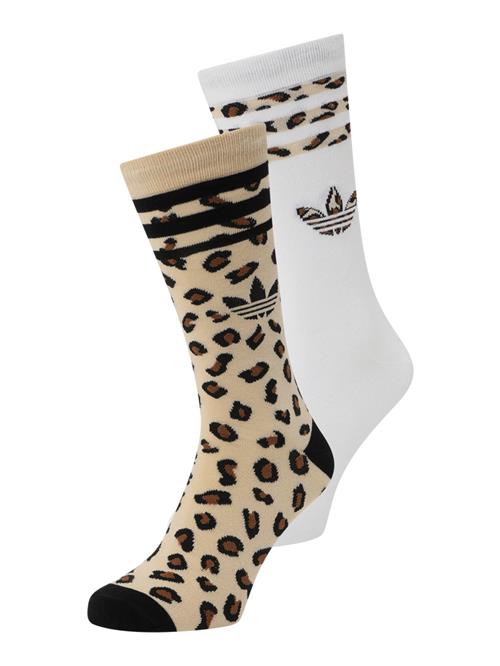 ADIDAS ORIGINALS Sokker 'Leopard Crew 2 Pairs'  beige / sort / hvid