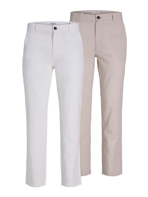 JACK & JONES Lærredsbukser  beige / hvid