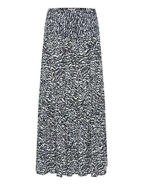 Kaffe Nederdel  lysebeige / navy / lyseblå