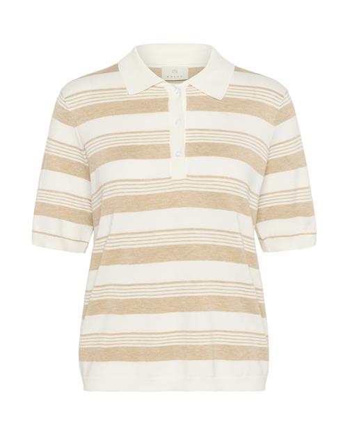 Kaffe Pullover 'KALizza'  lysebeige / mørkebeige / hvid