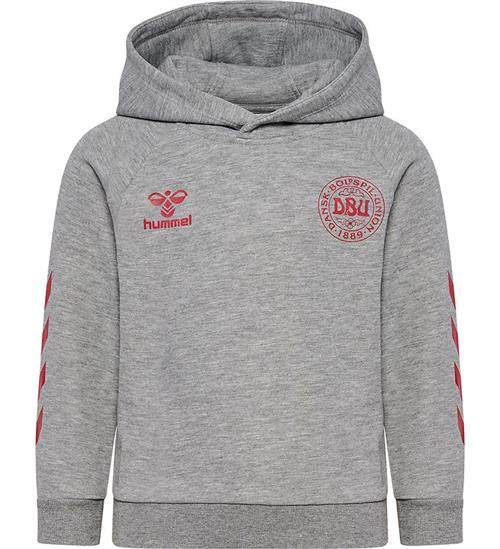 Hummel Hættetrøje - hmlJR REG DBU - Grey Melange