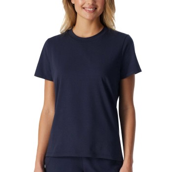 Schiesser Women Mix and Relax Cotton T-Shirt Mørkblå bomuld 44 Dame