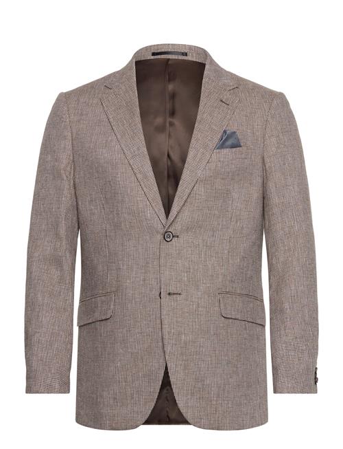 Lindbergh Black | Linen Blend Houndstooth Blazer | 50