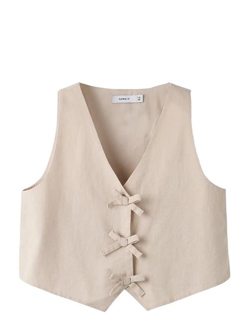 name it | Nkffalinnen Cropped Waistcoat | 146-152