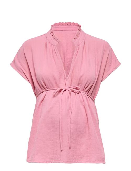 Only Maternity | Olmthyra S/S V-Neck Top Wvn | L
