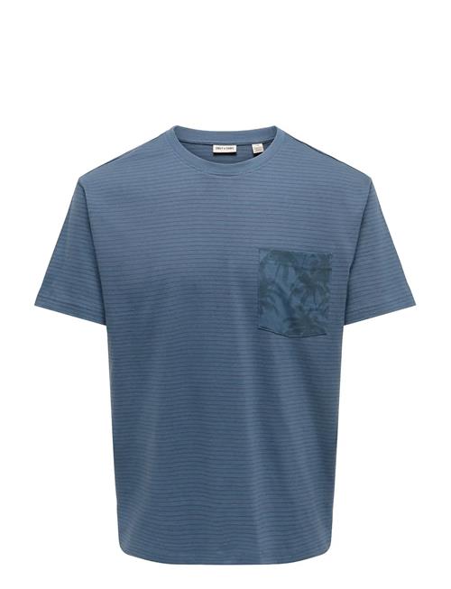 ONLY & SONS | Onsfred Stripe Life Rlx Leaf Ss Pckt Tee | M