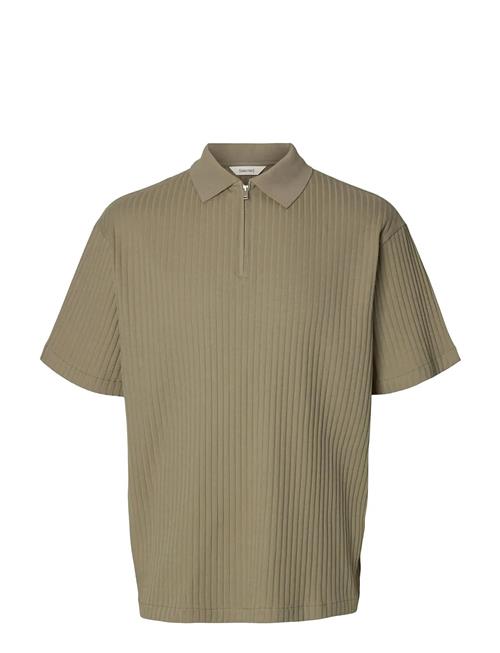 Selected | Slmrelaxsimon Ribbed Ss Zip Polo | XL