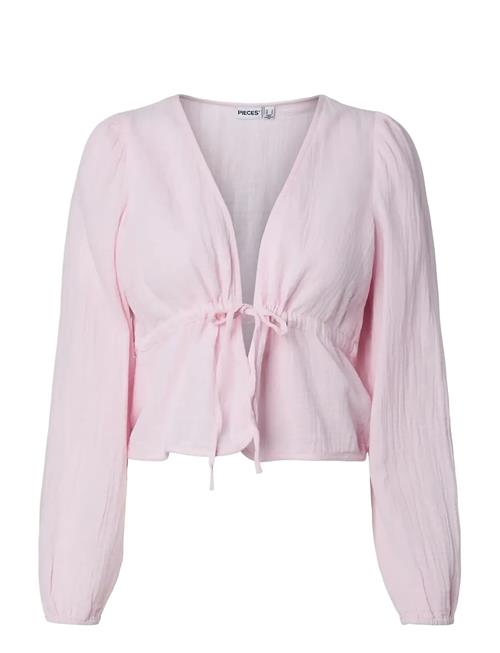 Pieces | Pcsastina Ls V-Neck Tie Top Wvn Msa Bc | M